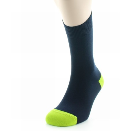 Chaussettes Gonzague marine / vert pomme