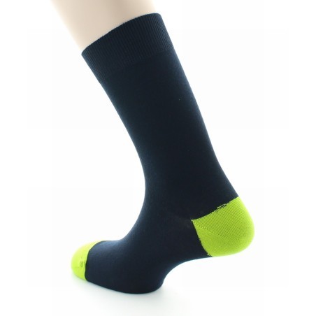 Chaussettes Gonzague marine / vert pomme