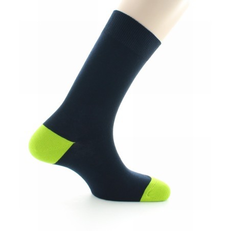 Chaussettes Gonzague marine / vert pomme