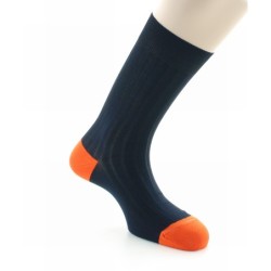 Chaussettes Jean Rochefort Marine / Orange