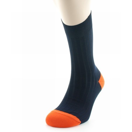Chaussettes Jean Rochefort Marine / Orange