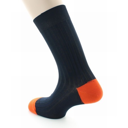 Chaussettes Jean Rochefort Marine / Orange