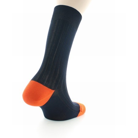 Chaussettes Jean Rochefort Marine / Orange