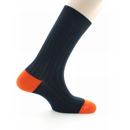 Chaussettes Jean Rochefort Marine / Orange