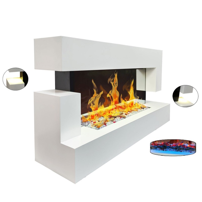 Cheminée décorative design Quartz Blanche