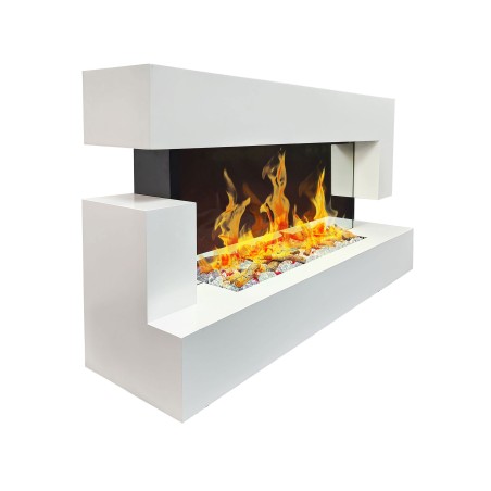 Cheminée décorative design Quartz Blanche
