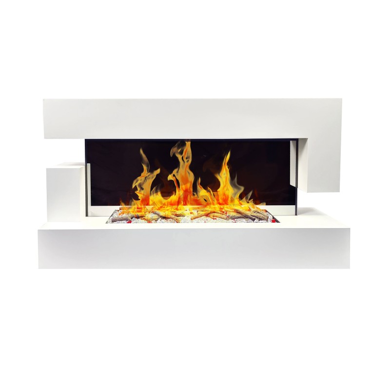 Cheminée décorative design Quartz Blanche