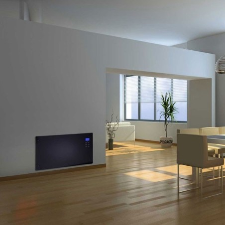 Chauffage décoratif design noir avec écran LCD 2000W