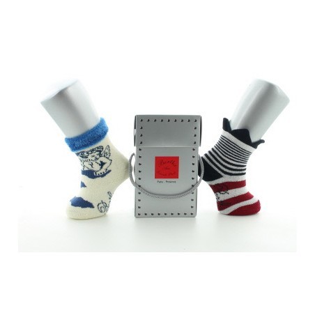 Boite cadeau chaussettes naissance Ange et Couronne