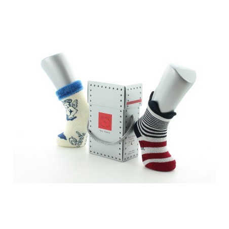 Boite cadeau chaussettes naissance Ange et Couronne