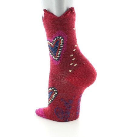 Chaussettes bébé Laine peignée Cœur et Couronne