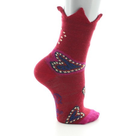 Chaussettes enfant Laine peignée cœur et couronne