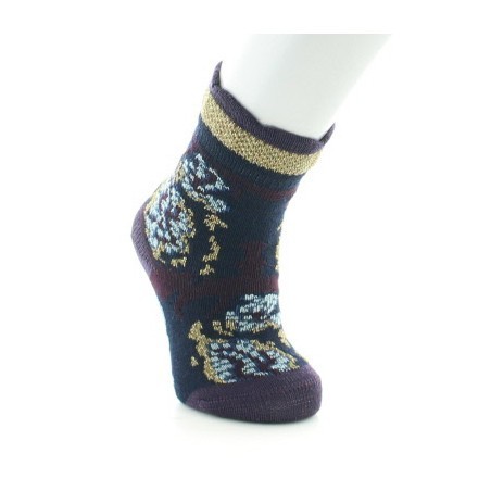 Chaussettes enfant Laine peignée fleurs de kimono