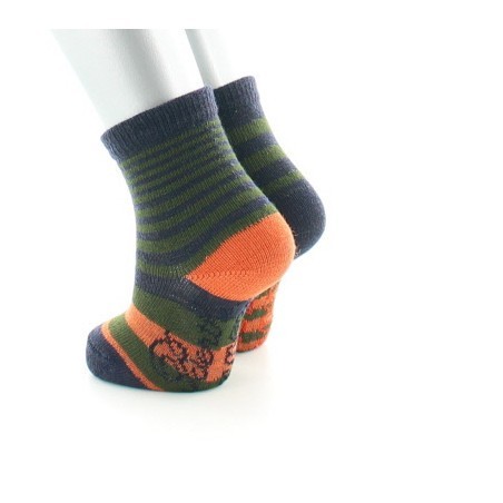Chaussettes Enfant Rayures Asymétriques kaki et marine
