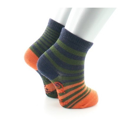 Chaussettes Enfant Rayures Asymétriques kaki et marine