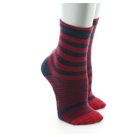 Chaussettes Rayures asymétriques rouges
