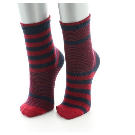 Chaussettes Rayures asymétriques rouges