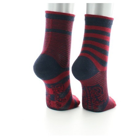 Chaussettes Rayures asymétriques rouges