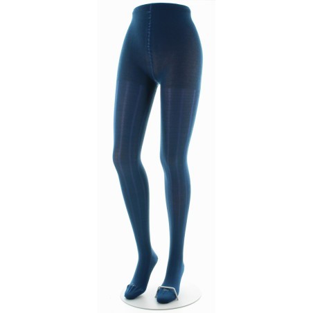 Collants femme soie naturelle - Bleu minuit
