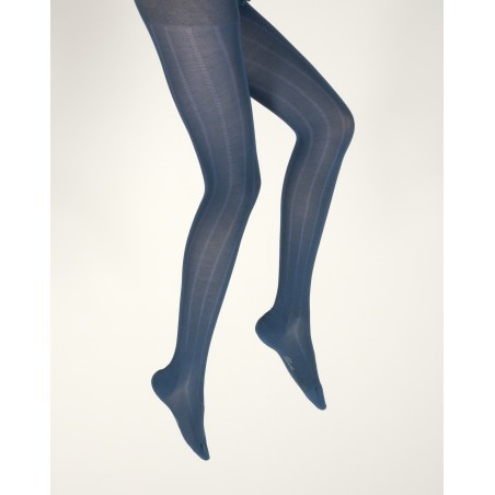Collants femme soie naturelle - Bleu minuit