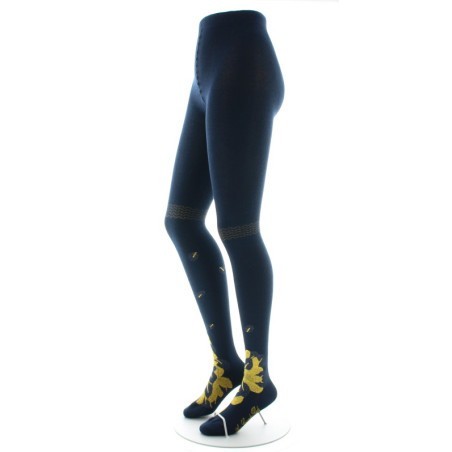 Collants coton femme feuilles d'or