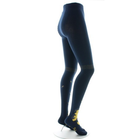 Collants coton femme feuilles d'or