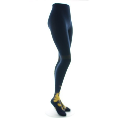 Collants coton femme feuilles d'or