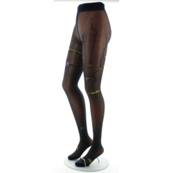 Collants 30D marine Hirondelles jaunes