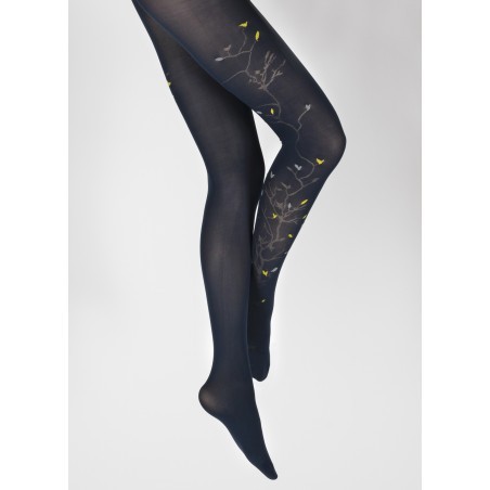 Collants 40D Arbre marine et Oiseaux jaunes