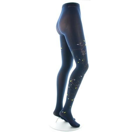 Collants 40D Arbre marine et Oiseaux jaunes