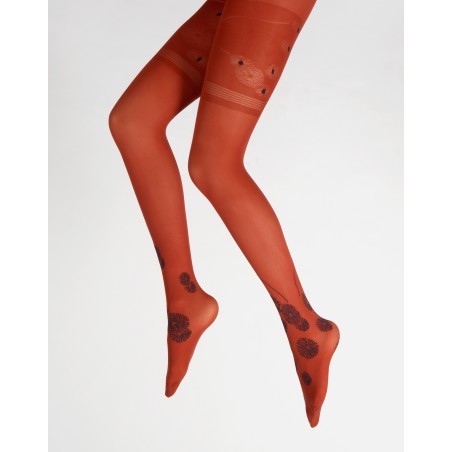 Collants Feu d'Artifice Marine sur fond Rouge