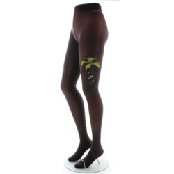 Collant danseuse gris et jaune fond prune