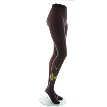 Collant danseuse gris et jaune fond prune