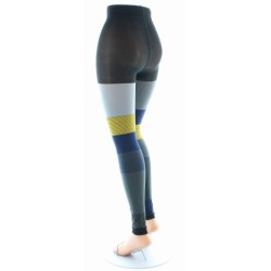 Collants sans pied 60d Asymétriques Anthracite et Jaune