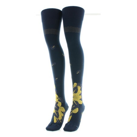 Jambières femme coton feuilles d'or