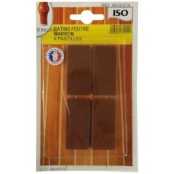 Patin feutre adhésif 25x45 marron x4 sc