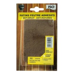 Patin feutre adhésif 75x100 marron x1 sc
