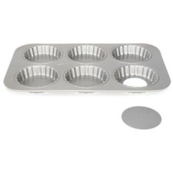 Moule 6 tartelettes 10 cm à fond amovible - Silver Top