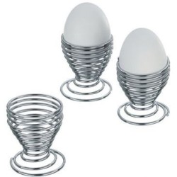 Lot de 4 coquetiers Spirale chromés