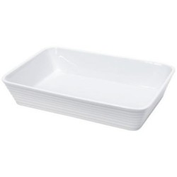 Plat à four rectangulaire 30 x 21 cm - Blanc