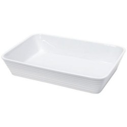 Plat à four rectangulaire 20 x 12 cm - Blanc