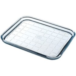 Plaque de cuisson multi-usages en verre 32x26 cm