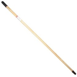 Manche bois brut 1.30m avec embout à vis et attache