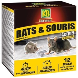 Home defense rat souris blocs 12x20g /nc