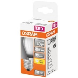 Led sphérique verre dépoli 4w e27 chaud bte 1