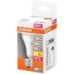 Led standard dépolie avec radiateur variable 9w e27 bte 1