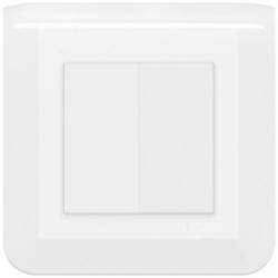 Mosaic double interrupteur va et vient 10A blanc complet