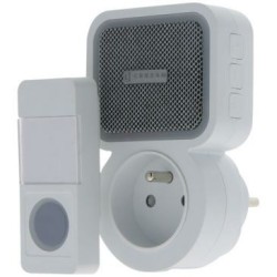 Carillon sans fil set plug pass 38 mélodies 85DB 100m blanc