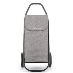 Poussette pliante 2r Com tweed 8 gris tube noir