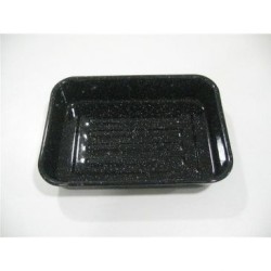 Plat four rectangulaire émail noir 36cm - Kitchen Roc